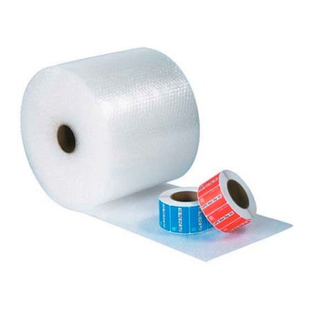 Global Industrial UPSable Non Perforated Bubble Roll, 12inW X 300'L X 3/16in Thick, Clear, 4/Pk